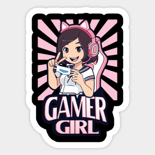 Anime Gamer Girl Gaming Girls Gift Sticker